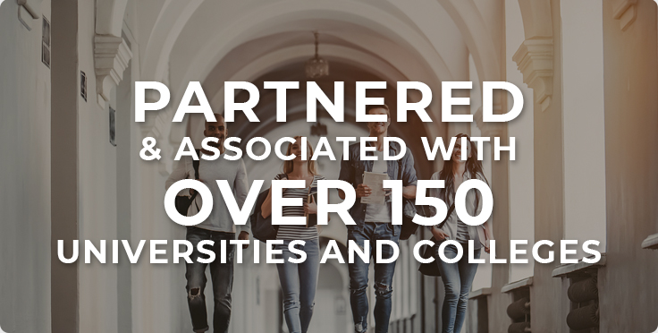 partnered with 150 universities and colleges